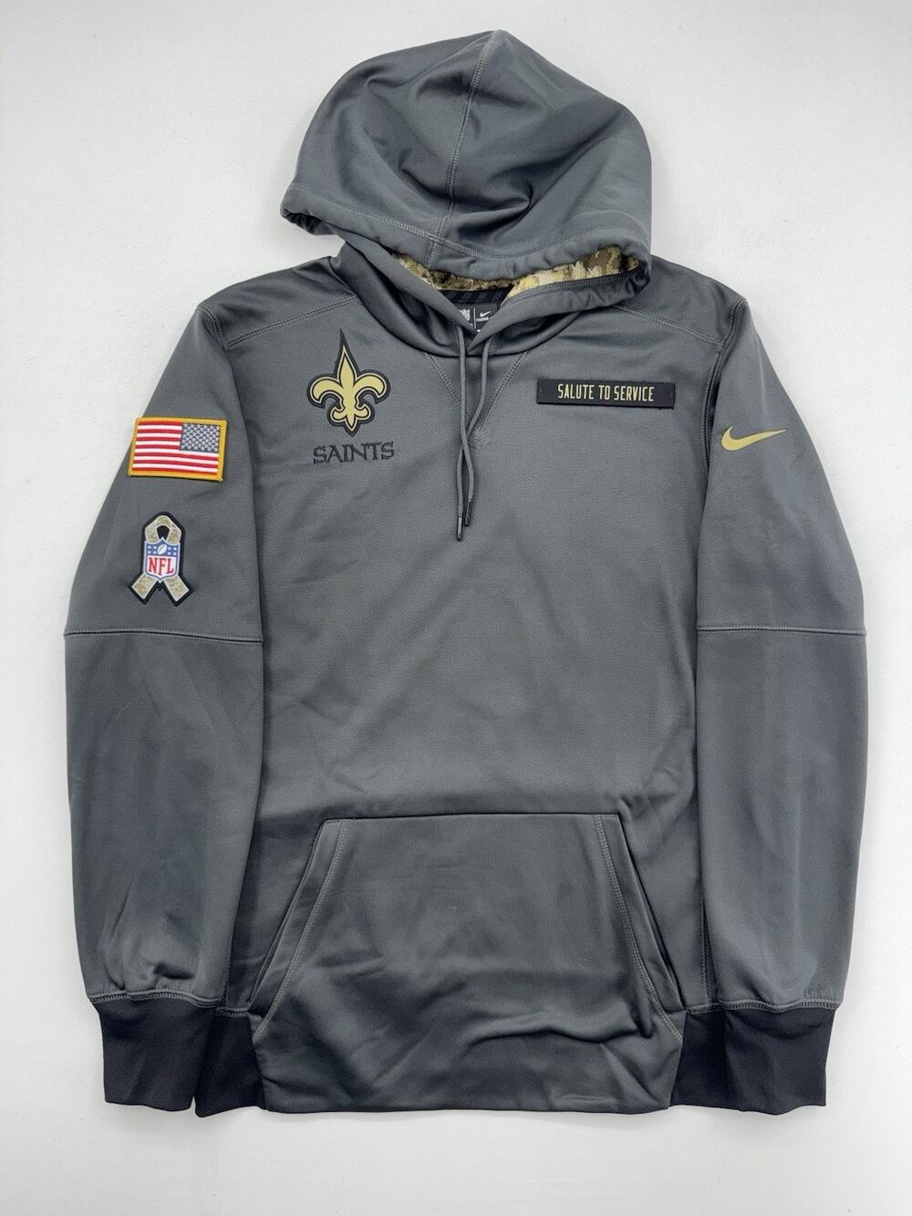 Nike NFL New Orleans Saints Salute to Service Hoodie Men's Small Black & Camo